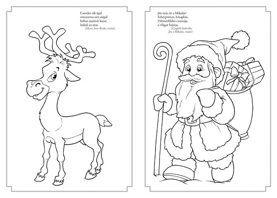 Mikulás meglepetések – mondókás kifestő